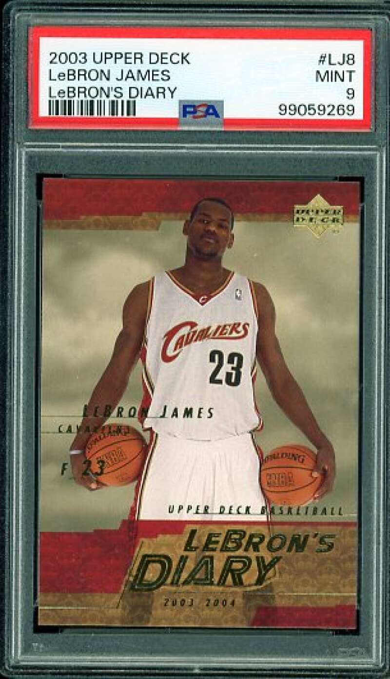 LeBron James Rookie Card 2003-04 Upper Deck Diary #LJ8 PSA 9 Image 1