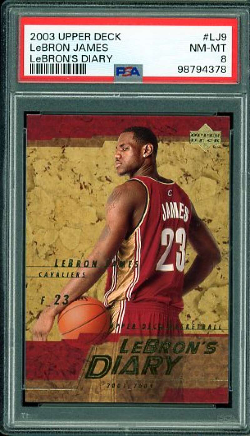 LeBron James Rookie Card 2003-04 Upper Deck Diary #LJ9 PSA 8 Image 1