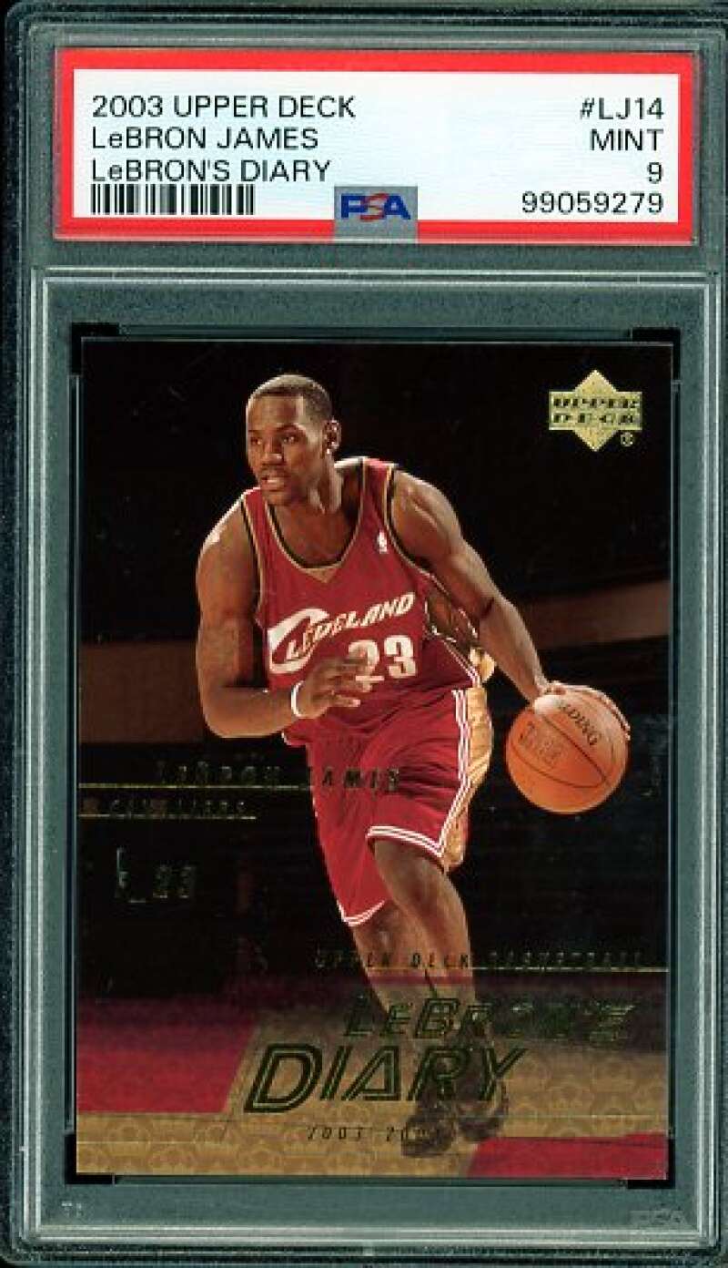 LeBron James Rookie Card 2003-04 Upper Deck Diary #LJ14 PSA 9 Image 1