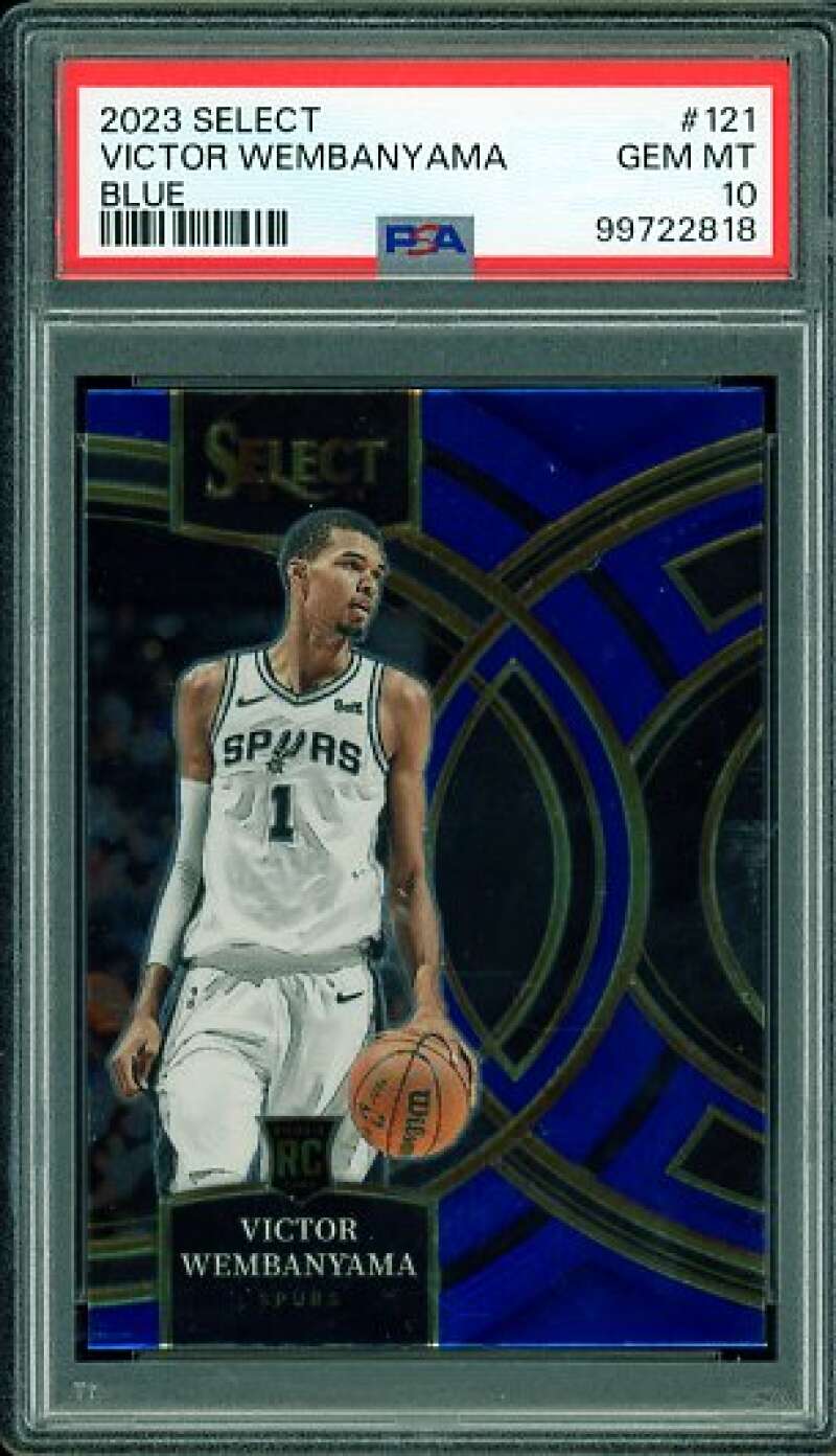 Victor Wembanyama Rookie Card 2023-24 Select Blue #121 PSA 10 Image 1