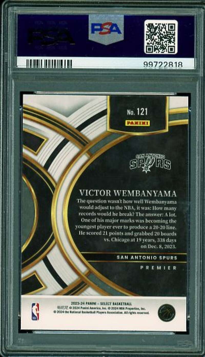 Victor Wembanyama Rookie Card 2023-24 Select Blue #121 PSA 10 Image 2