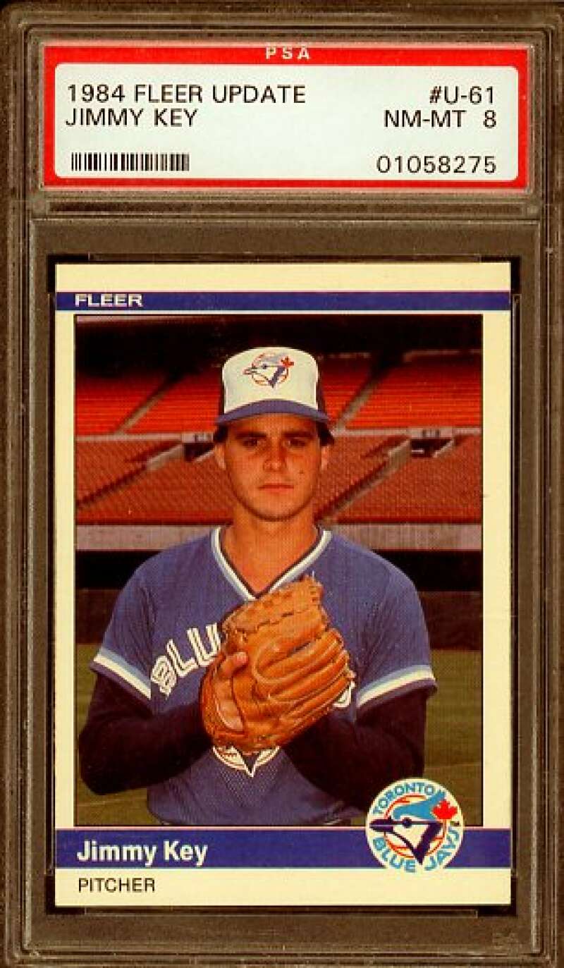Jimmy Key Rookie Card 1984 Fleer Update #U-61 PSA 8 Image 1