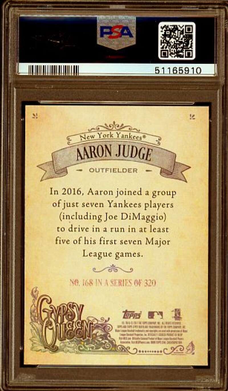 Aaron Judge Rookie Card 2017 Topps Gypsy Queen Green #168 PSA 9 Image 2