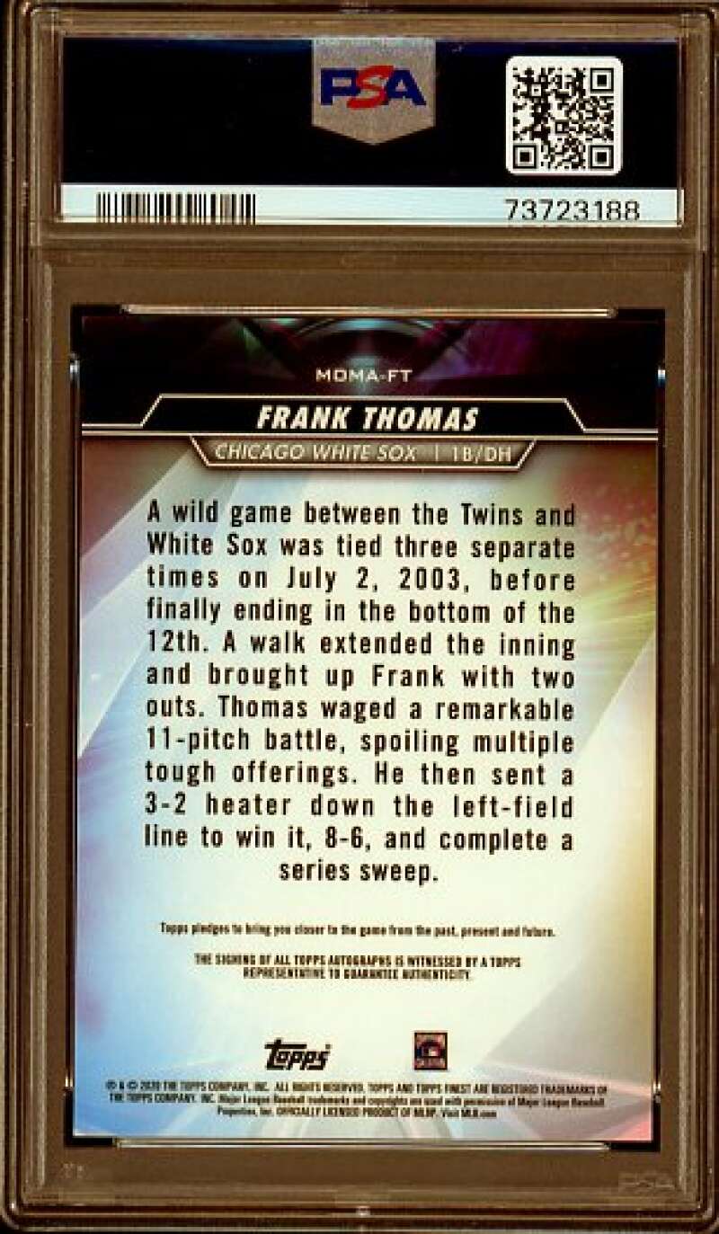 Frank Thomas Card 2020 Finest Moments Autographs #momaft PSA 9 Image 2