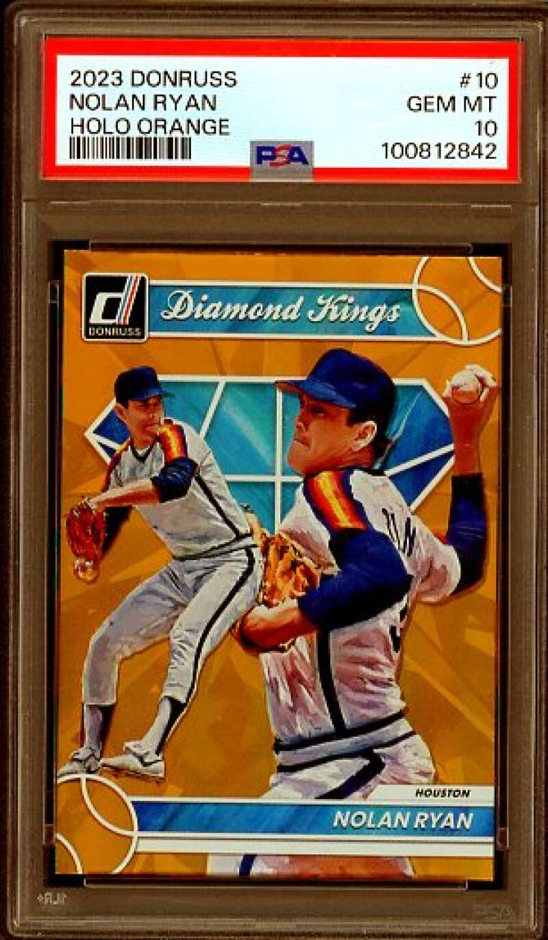 Nolan Ryan Card 2023 Donruss Holo Orange #10 (pop 3) PSA 10 Image 1