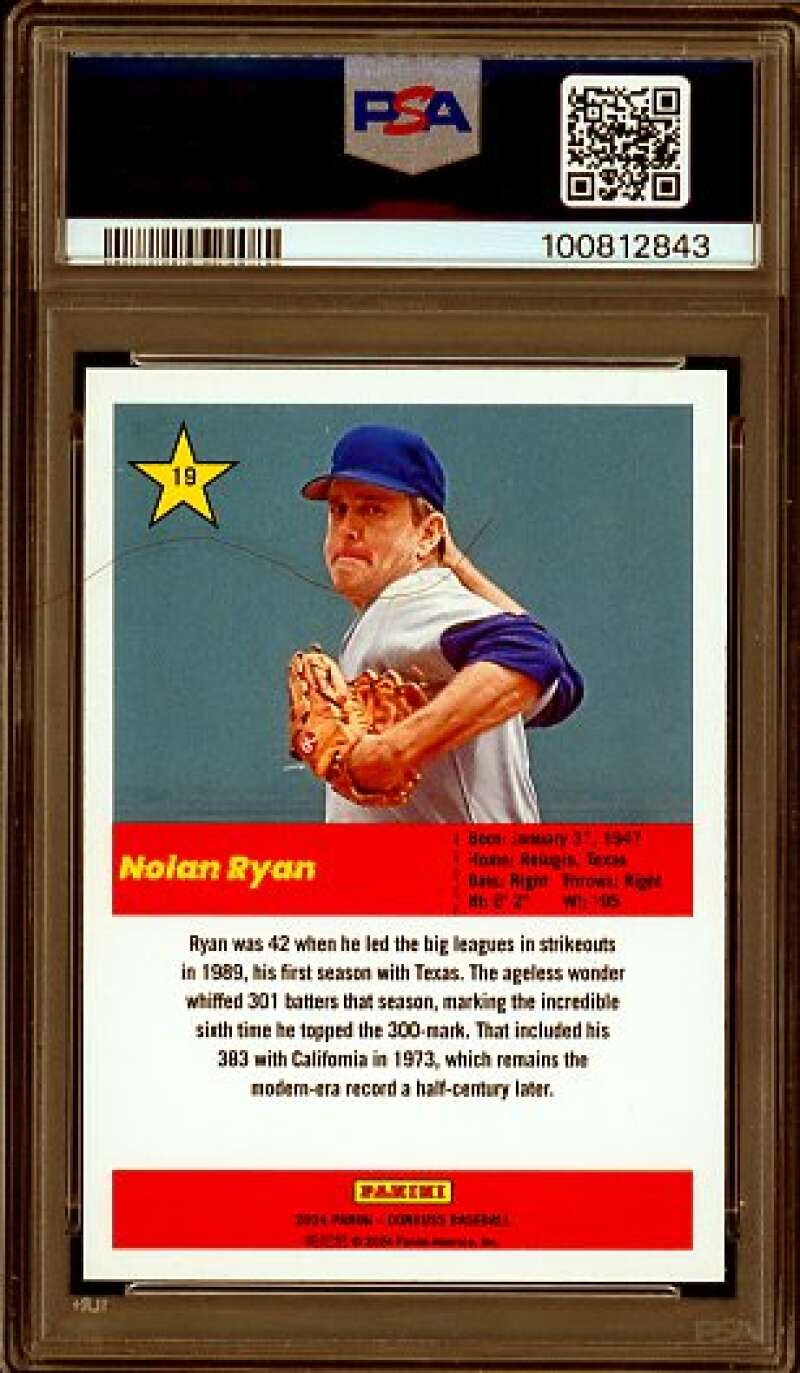 Nolan Ryan Card 2024 Donruss Action All-Stars (pop 4) #19 PSA 9 Image 2