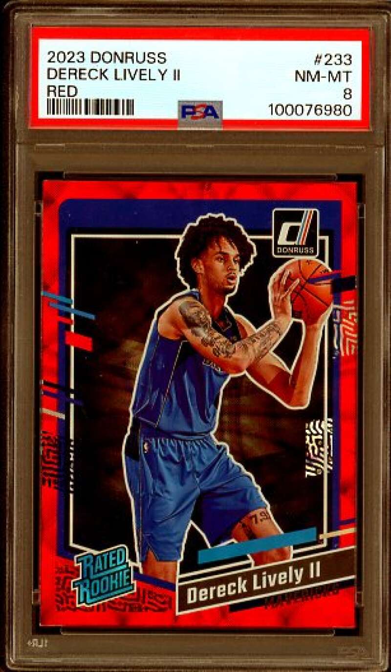 Dereck Lively II Rookie Card 2023-24 Donruss Red #233 PSA 8 Image 1