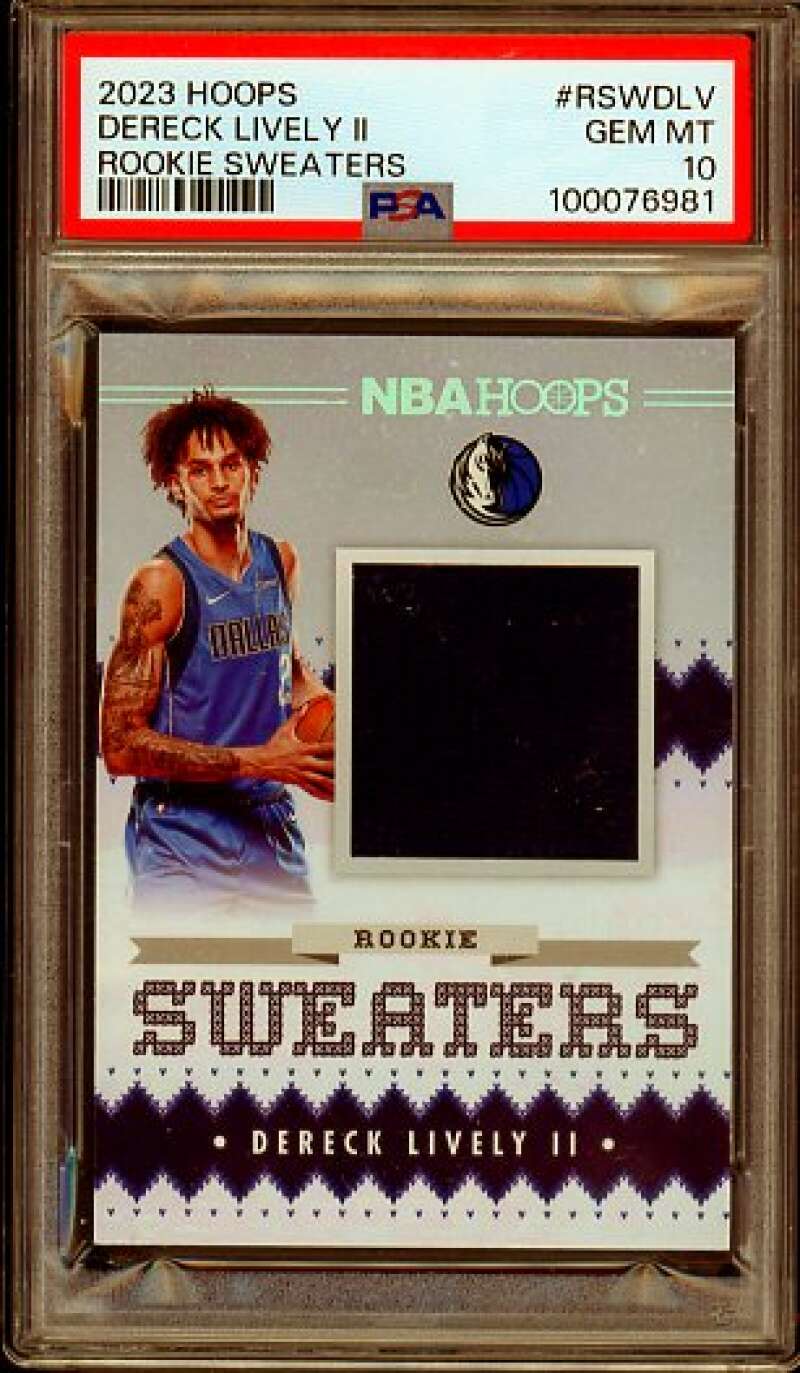 Dereck Lively II Rookie 2023-24 Hoops Rookie Sweaters (pop 3) #RSWDLV PSA 10 Image 1