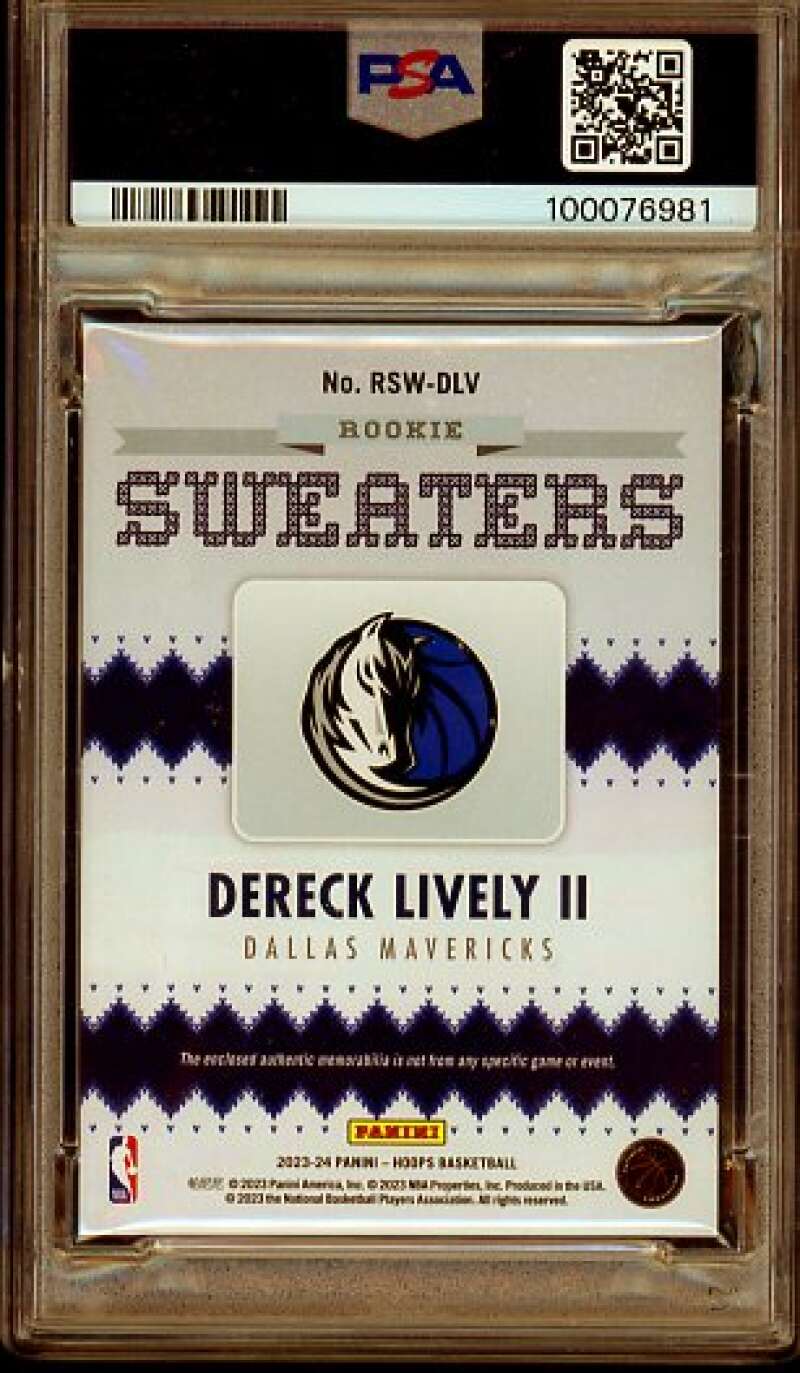 Dereck Lively II Rookie 2023-24 Hoops Rookie Sweaters (pop 3) #RSWDLV PSA 10 Image 2
