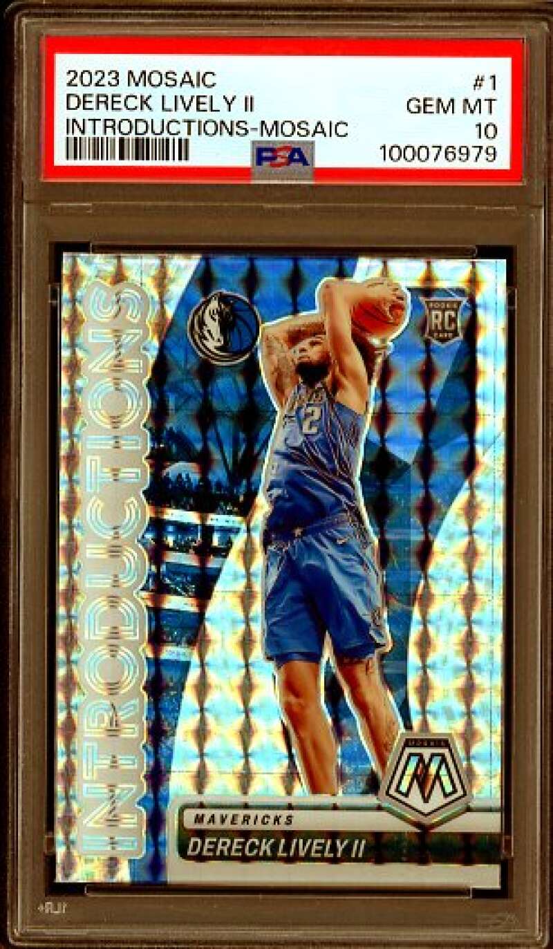 Dereck Lively II Rookie Card 2023 Mosaic Introductions-Mosaic #1 PSA 10 Image 1