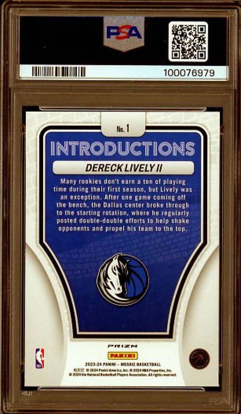 Dereck Lively II Rookie Card 2023 Mosaic Introductions-Mosaic #1 PSA 10 Image 2