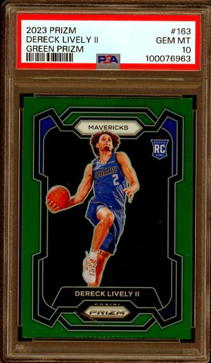 Dereck Lively II Rookie Card 2023-24 Prizm Green Prizm #163 PSA 10 Image 1