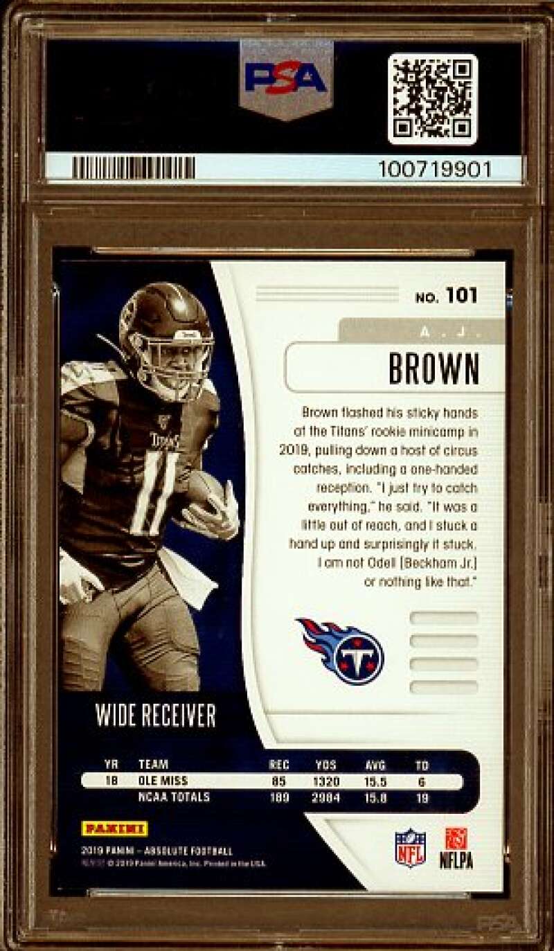 A.J. Brown Rookie 2019 Panini Absolute Orange Mosaic (pop 1) (74/75) #101 PSA 9 Image 2