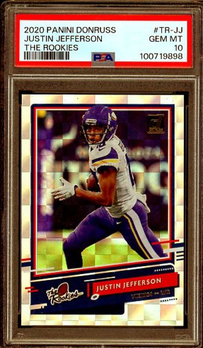 Justin Jefferson Rookie Card 2020 Panini Donruss The Rookies #Tr-Jj PSA 10 Image 1