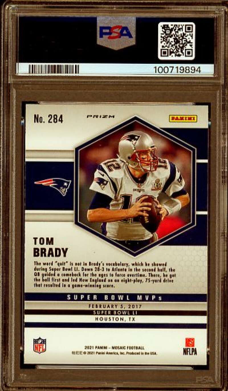 Tom Brady Card 2021 Mosaic Green Mosaic #284 PSA 9 Image 2
