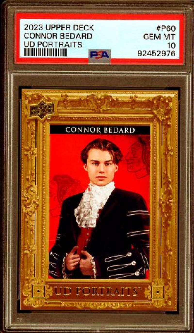 Connor Bedard Rookie Card 2023 Upper Deck #P60 PSA 10 Image 1