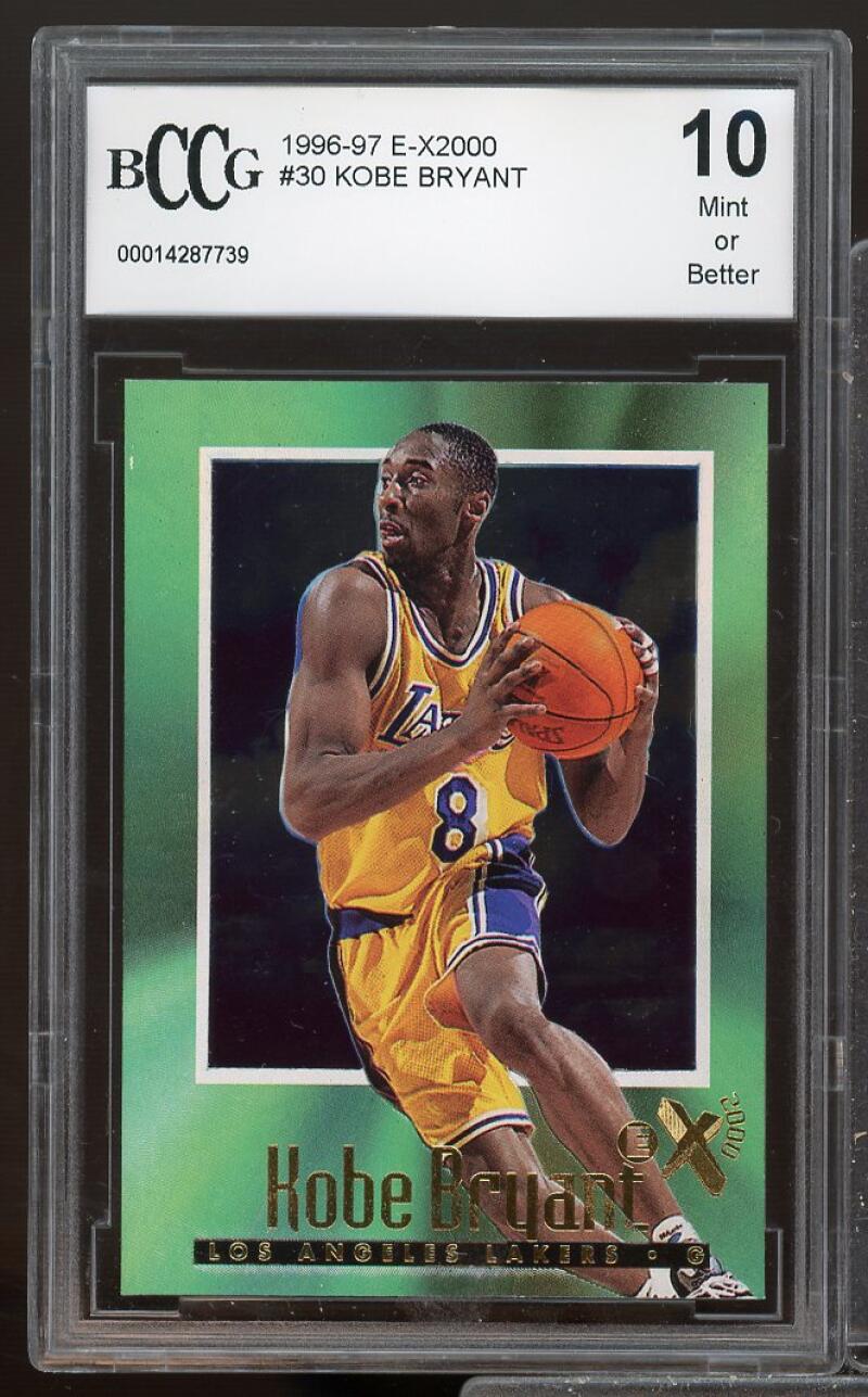 1996-97 E-X2000 #30 Kobe Bryant Rookie Card BGS BCCG 10 Mint+ Image 1