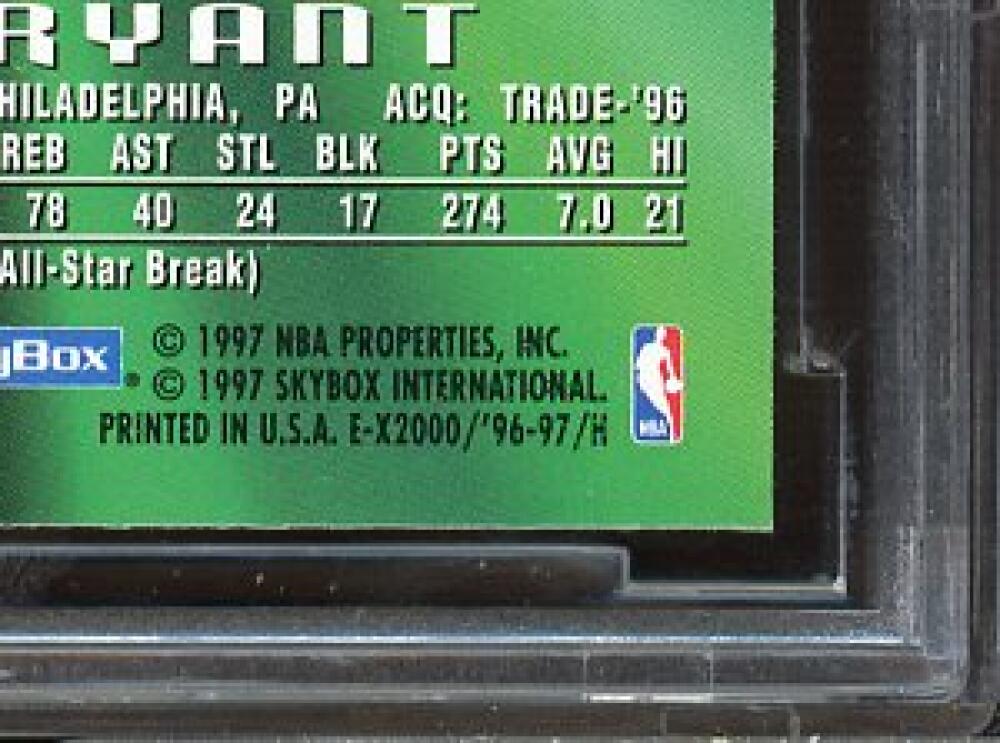 1996-97 E-X2000 #30 Kobe Bryant Rookie Card BGS BCCG 10 Mint+ Image 10