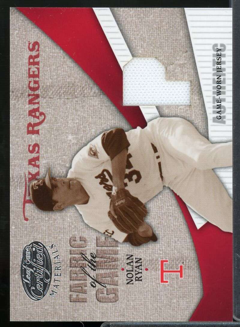 Nolan Ryan Rgr Jsy 2004 Leaf Certified Materials Fabric of the Game Position #85  Image 1