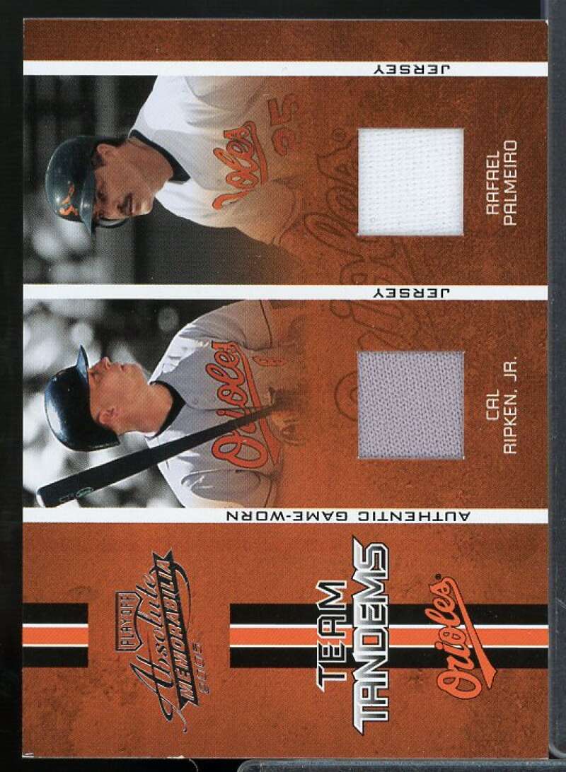 Palmeiro Jsy/Cal Ripken Jsy 2005 Absolute Memorabilia Team Tandems Swatch #TT35  Image 1