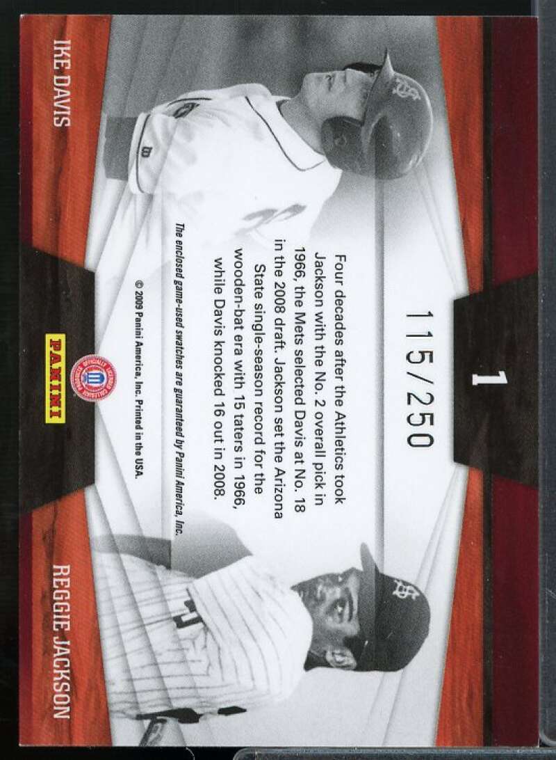 Davis/Reggie Jackson 2009 Donruss Elite Extra Edition Back to Back Materials #1  Image 2