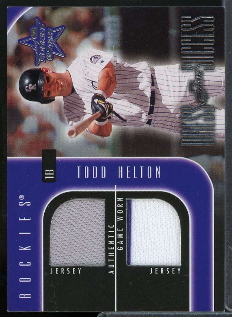 Todd Helton Jsy-Jsy Card 2002 Leaf Rookies Stars Dress for Success #12  Image 1