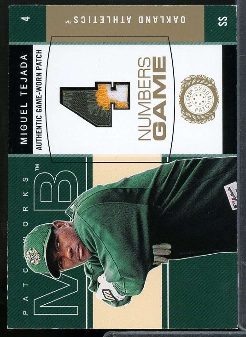 Miguel Tejada Card 2003 Fleer Patchworks Numbers Game Patch #MT  Image 1