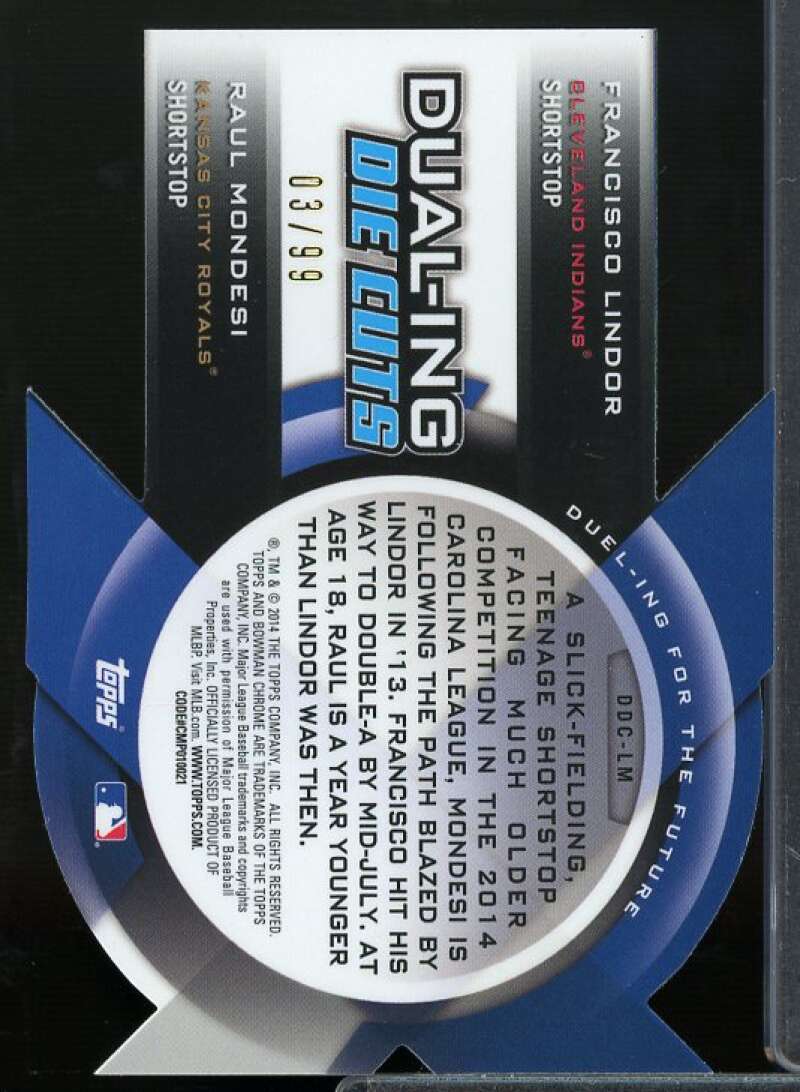 Raul Mondesi/Lindor 2014 Bowman Chrome Dualing Die-Cut Atomic Refractors #DDCLM  Image 2