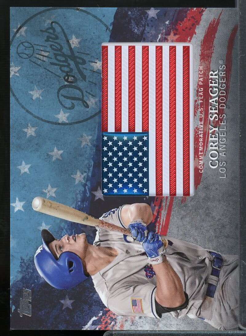 Corey Seager Card 2018 Topps Independence Day U.S. Flag Relics Blue #IDMLCS  Image 1