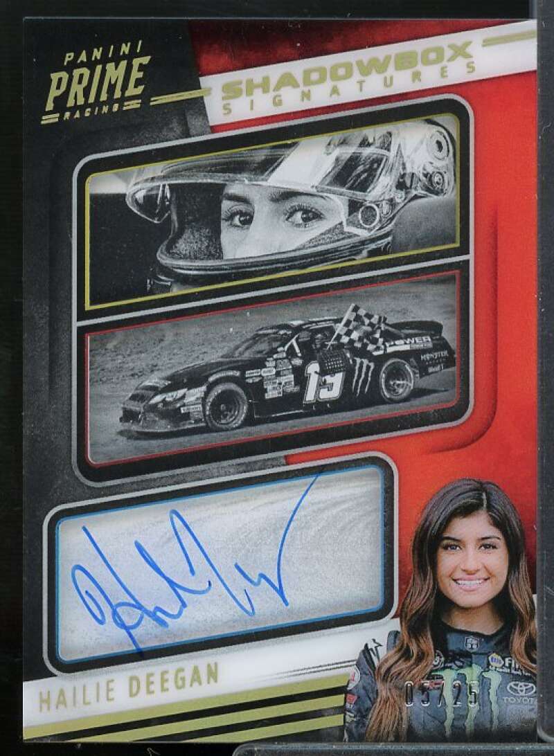 Hailie Deegan Card 2019 Panini Prime Shadowbox Signatures Holo Gold #18  Image 1
