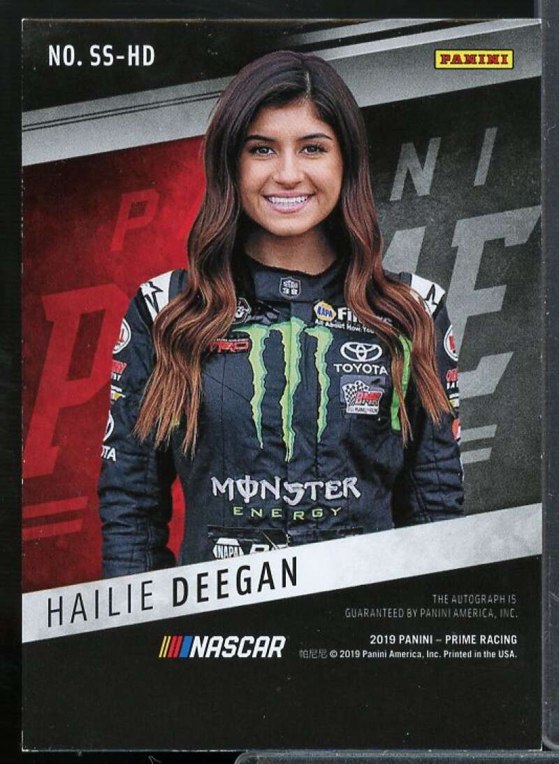 Hailie Deegan Card 2019 Panini Prime Shadowbox Signatures Holo Gold #18  Image 2
