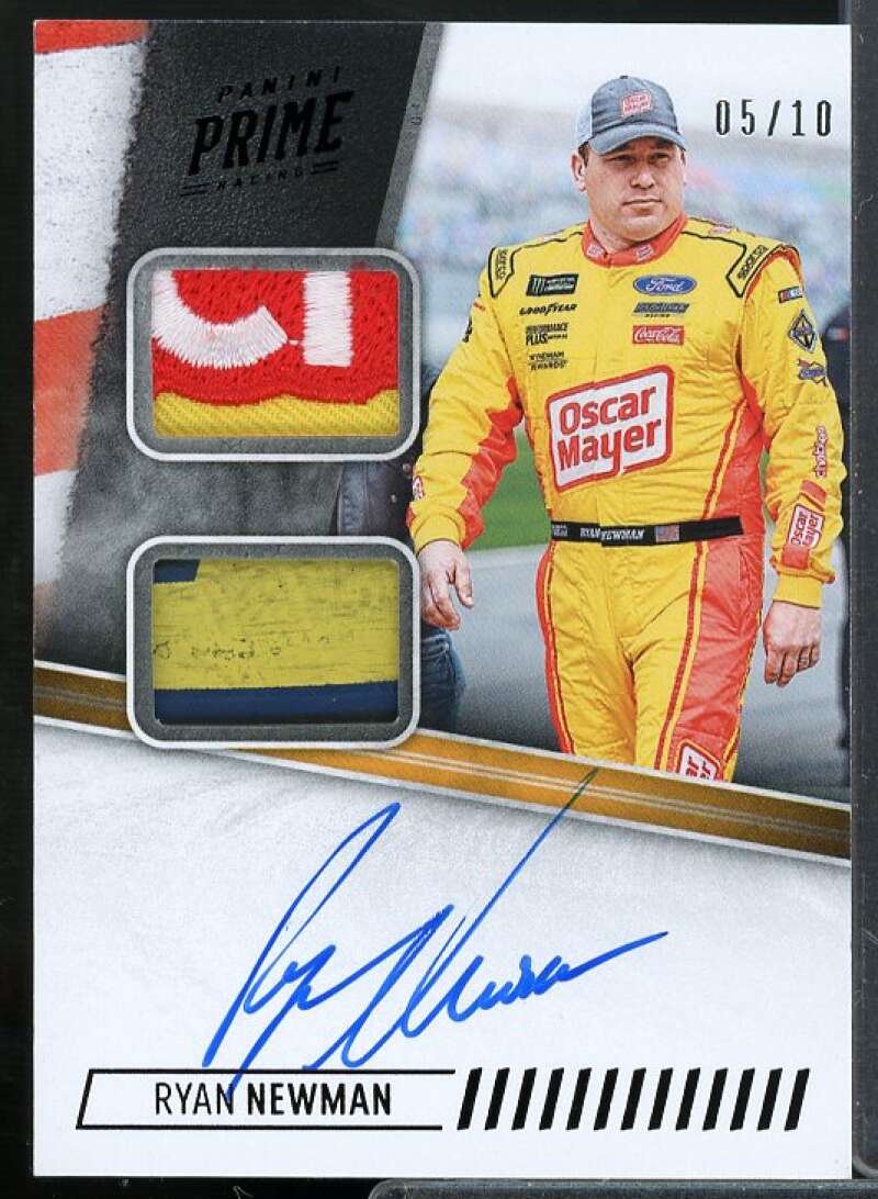 Ryan Newman Card 2019 Panini Prime Dual Material Autographs Black #11  Image 1