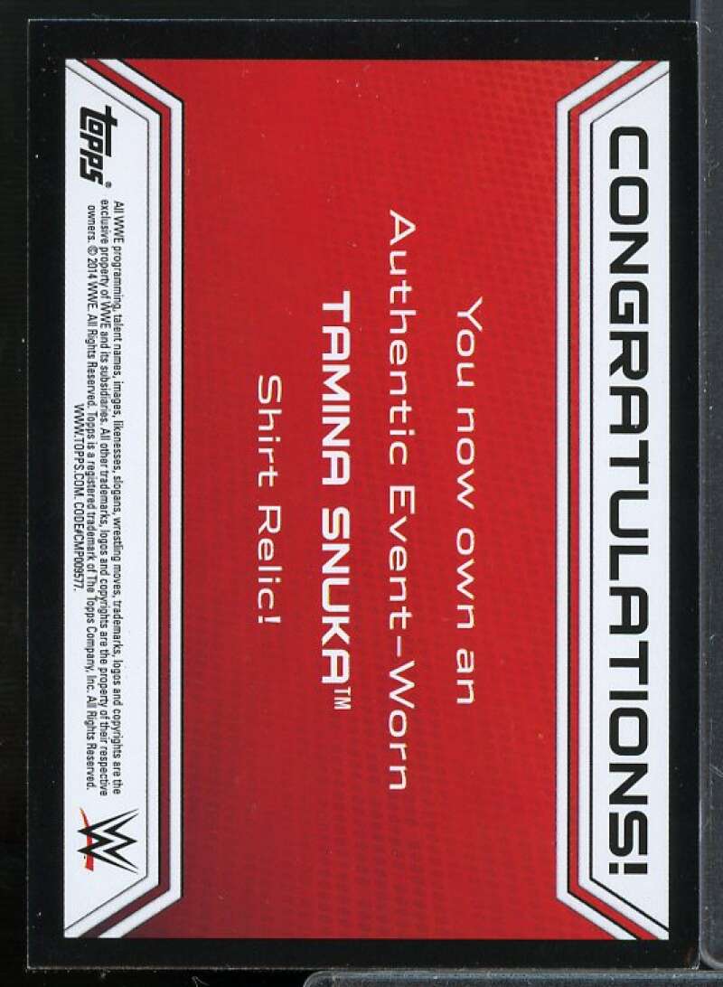 Tamina Snuka/Shirt Card 2014 Topps WWE Road to WrestleMania Swatch Relics #NNO  Image 2