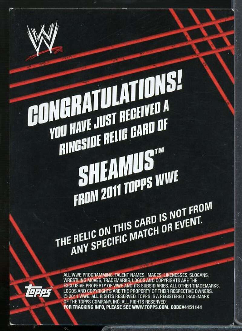 Sheamus Card 2011 Topps WWE Ringside Relics Ring Skirts #NNO  Image 2