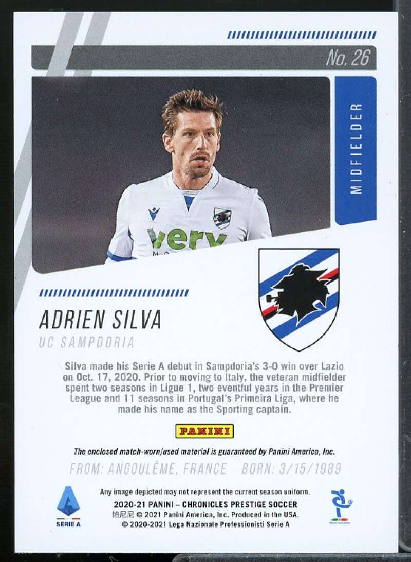 Adrien Silva Card 2020-21 Prestige Serie A Xtra Points Memorabilia #26  Image 2
