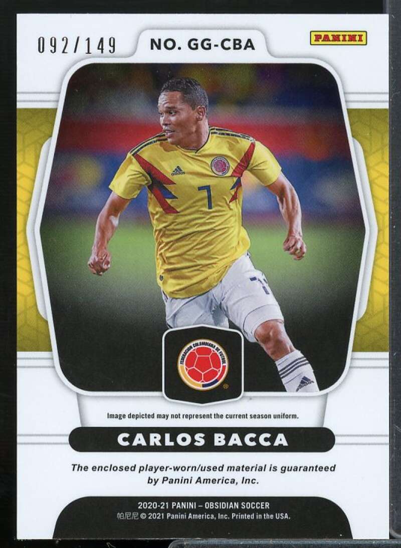 Carlos Bacca Card 2020-21 Panini Obsidian Galaxy Gear Materials #2  Image 2