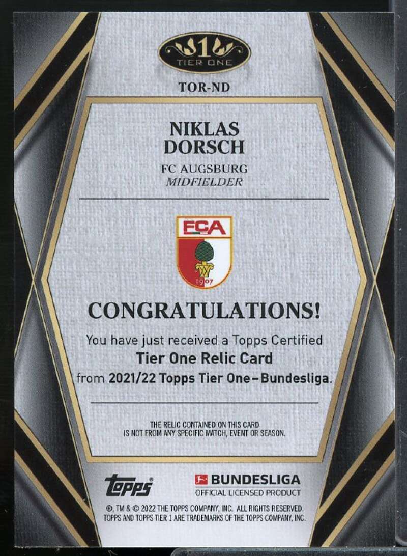 Niklas Dorsch Card 2021-22 Topps Tier One Bundesliga Relics #TORND  Image 2