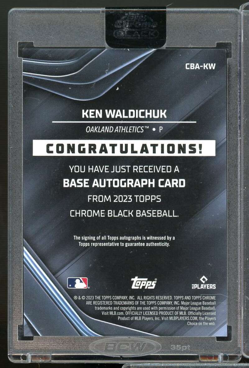 Ken Waldichuk Card 2023 Topps Chrome Black Autographs #CBAKW  Image 2