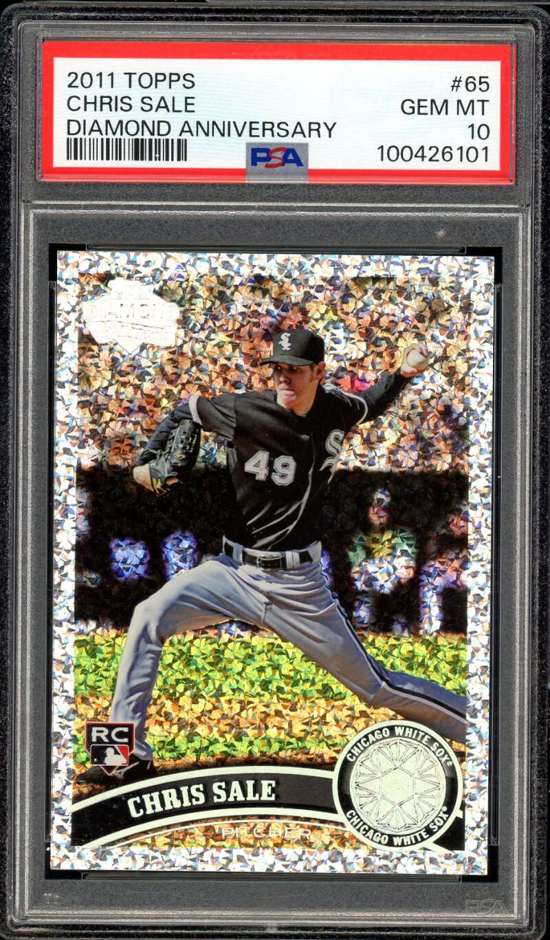 Chris Sale Rookie Card 2011 Topps Diamond Anniversary #65 PSA 10 Image 1