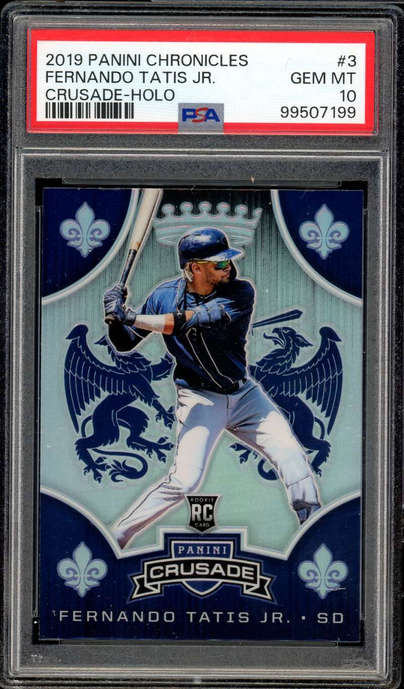 Fernando Tatis Jr. Rookie Card 2019 Panini Chronicles Crusade Holo #3 PSA 10 Image 1