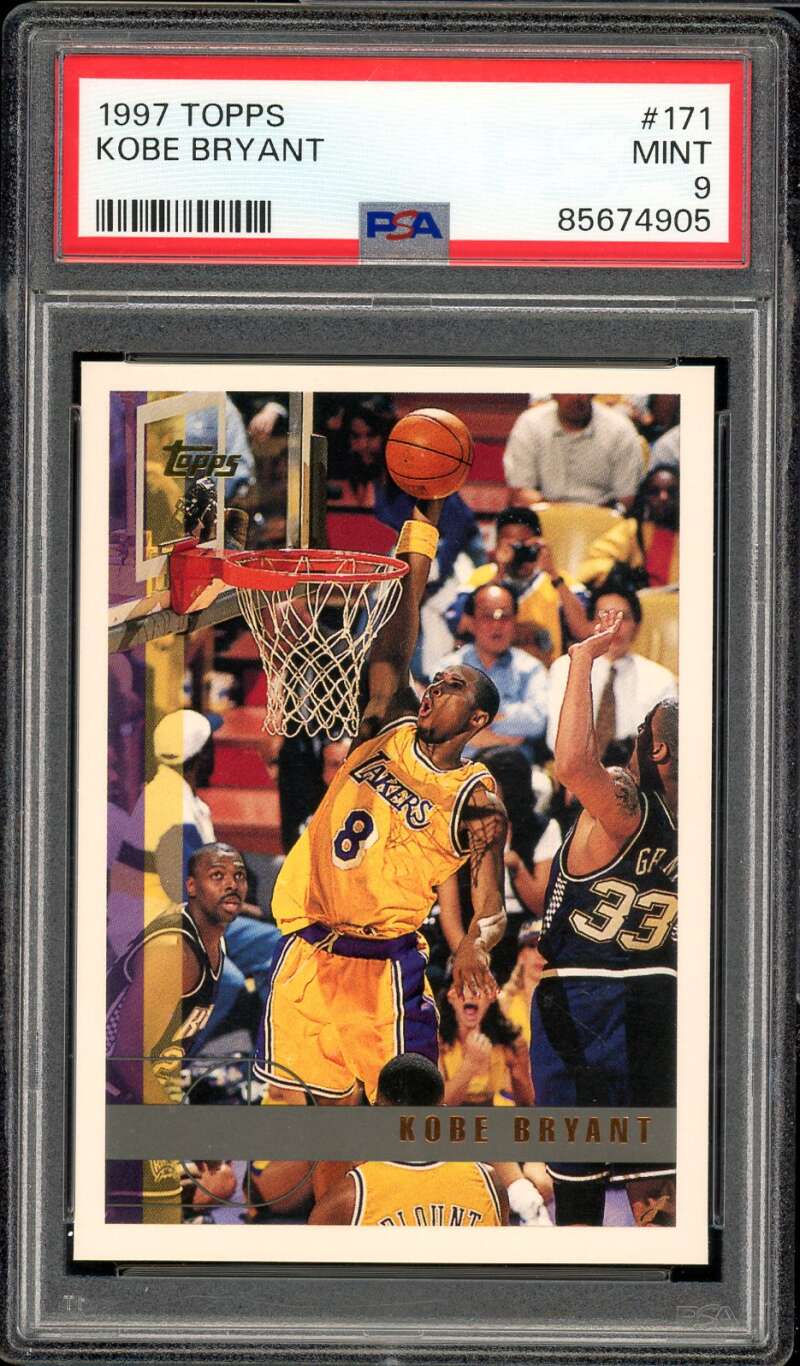 Kobe Bryant Card 1997-98 Topps #171 PSA 9 Image 1