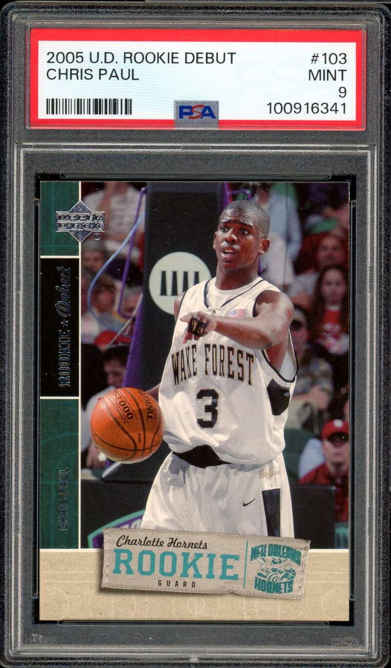 Chris Paul Rookie Card 2005-06 U.D. Rookie Debut #103 PSA 9 Image 1
