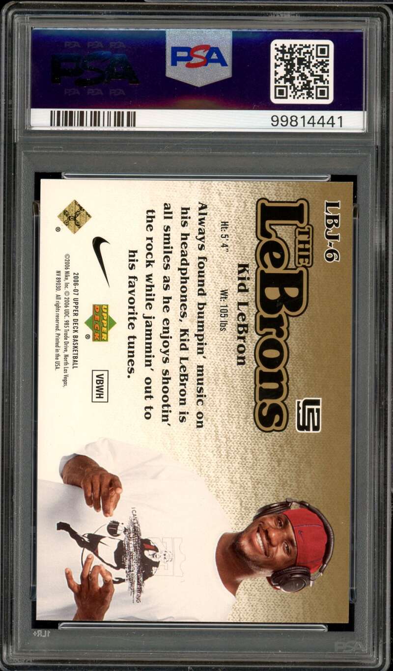 LeBron James Card 2006-07 U.D. The Lebrons (pop 7) #LBJ6 PSA 10 Image 2