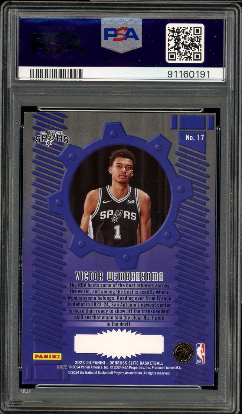 Victor Wembanyama Rookie Card 2023-24 Donruss Elite Craftsmen #17 PSA 8 Image 2
