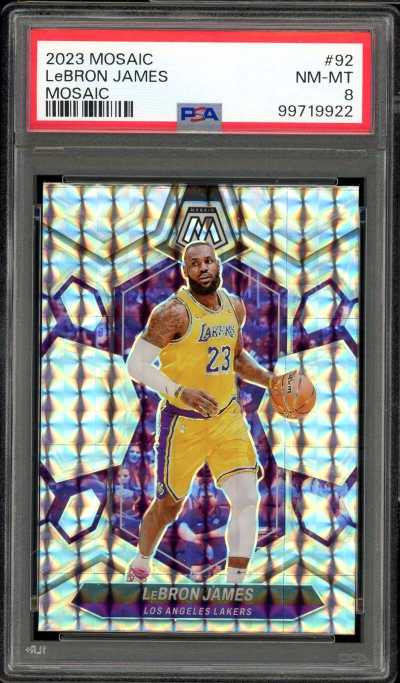 LeBron James Card 2023-24 Mosaic Mosaic #92 PSA 8 Image 1