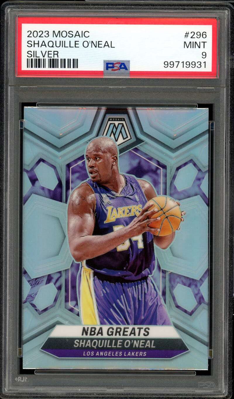 Shaquille O'Neal Card 2023-24 Mosaic Silver (pop 2) #296 PSA 9 Image 1