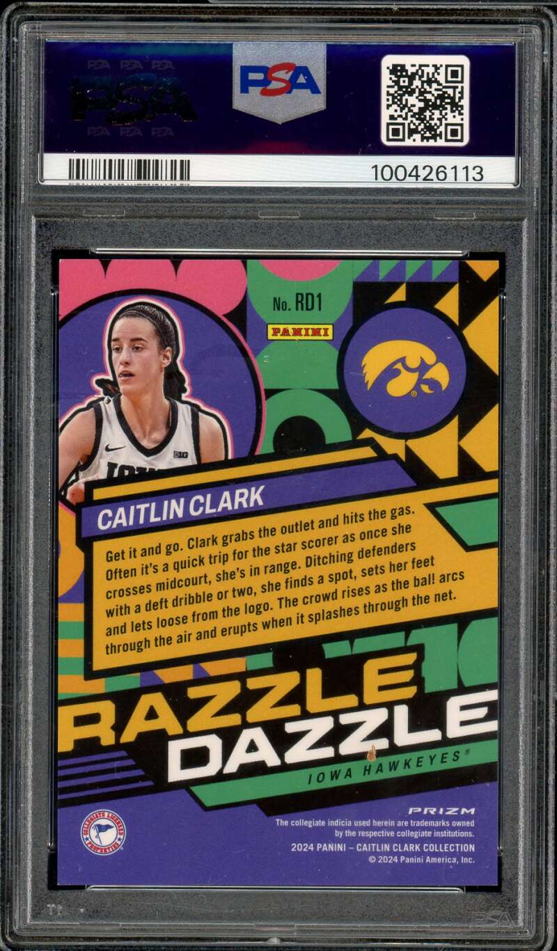 Caitlin Clark Card 2024 Caitlin Clark Coll Razzle Dazzle #RD1 PSA 9 Image 2