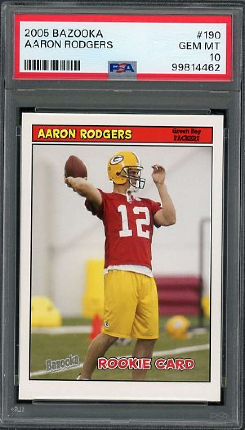Aaron Rodgers Rookie Card 2005 Bazooka #190 PSA 10 Image 1