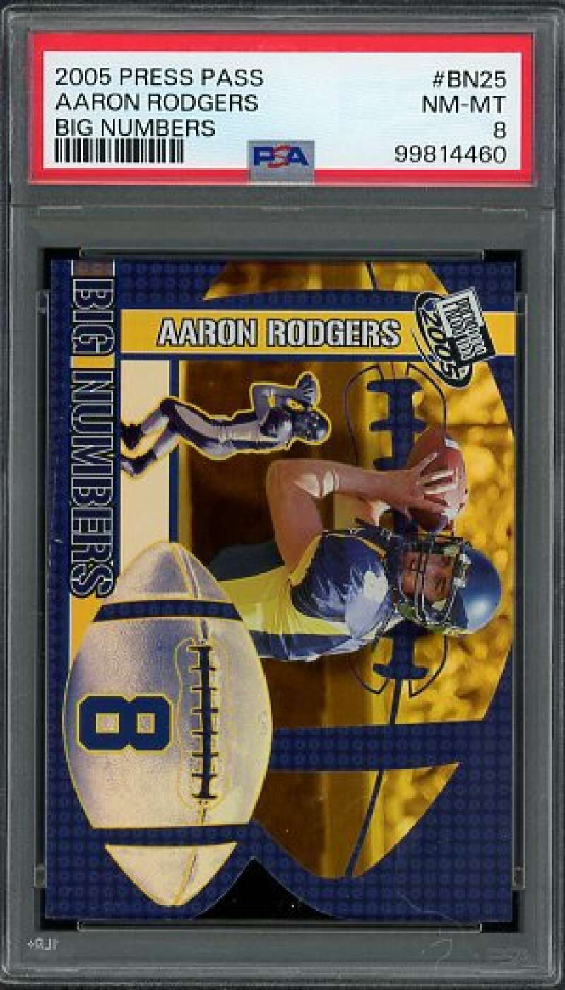 Aaron Rodgers Rookie Card 2005 Press Pass Big Numbers #BN25 PSA 8 Image 1