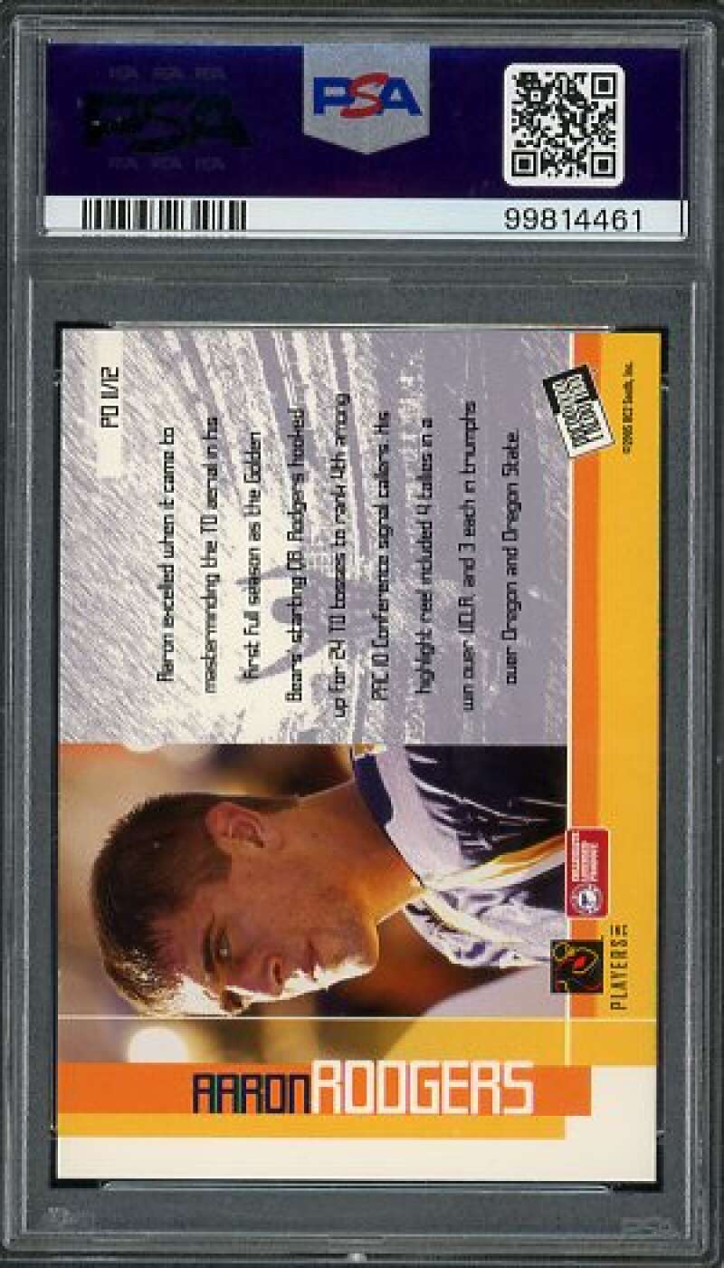 Aaron Rodgers Rookie Card 2005 Press Pass Paydirt #PD11 PSA 8 Image 2
